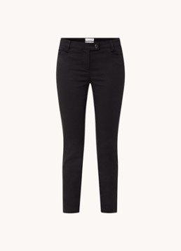Marc O'Polo Dames Laxa mid waist skinny fit pantalon in katoenblend in de kleur Zwart