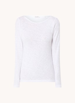 Marc O'Polo Dames Longsleeve met boothals in de kleur Wit
