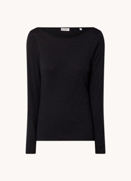 Marc O'Polo Dames Longsleeve met boothals in de kleur Zwart