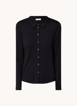 Marc O'Polo Dames Blouse van jersey met stretch in de kleur Zwart