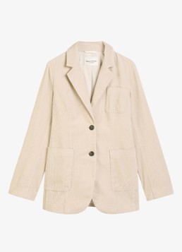 Marc O'Polo Dames Single-breasted blazer van corduroy met opgestikte zakken in de kleur Creme