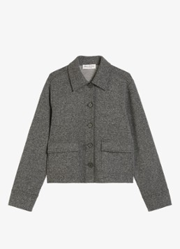Marc O'Polo Dames Jack van jersey met gemêleerd dessin in de kleur Donkergrijs