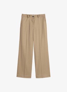 Marc O'Polo Dames High waist wide fit pantalon met steekzakken in de kleur Beige