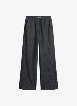 Marc O'Polo Dames Mid waist wide fit pantalon van denim in de kleur Zwart
