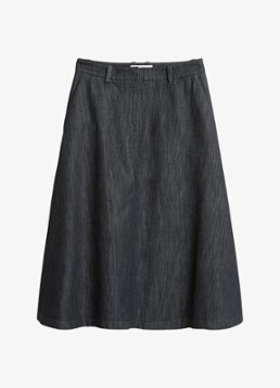 Marc O'Polo Dames Midi rok van katoen in de kleur Zwart