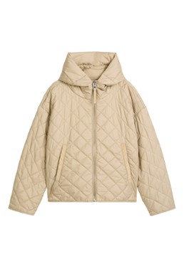 Marc O'Polo Dames Gewatteerde jas met ruitdessin in de kleur Beige