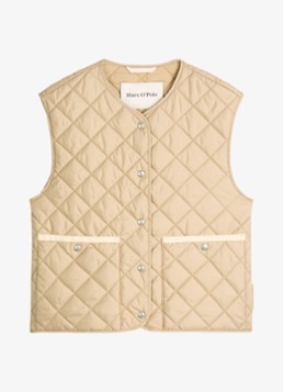 Marc O'Polo Dames Gilet met ruitdessin in de kleur Beige