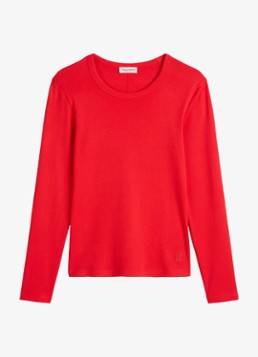 Marc O'Polo Dames Longsleeve van katoen in de kleur Koraalrood
