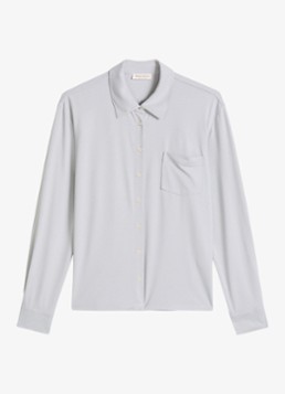 Marc O'Polo Dames Blouse met borstzak in de kleur Lichtgrijs