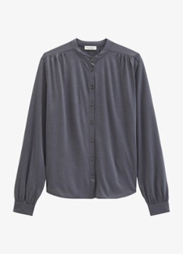 Marc O'Polo Dames Blouse met ronde hals in de kleur Grijs