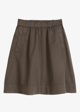 Marc O'Polo Dames Midi A-lijn rok in lyocell blend met steekzakken in de kleur Bruin