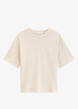 Marc O'Polo Dames T-shirt met ronde hals in de kleur Beige
