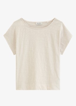 Marc O'Polo Dames T-shirt met ronde hals in de kleur Beige