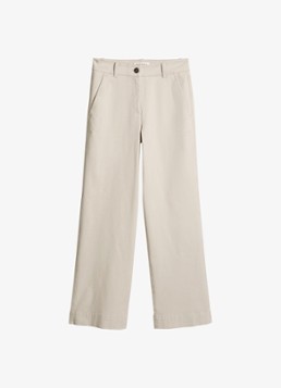 Marc O'Polo Dames Wide fit palazzo broek met steekzakken in de kleur Beige