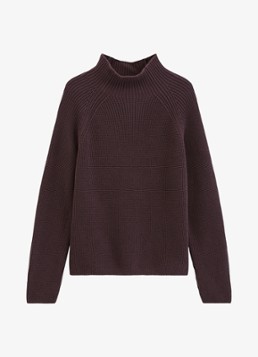 Marc O'Polo Dames Grofgebreide trui met opstaande kraag in de kleur Burnt Coffee / Bruin