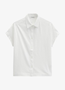 Marc O'Polo Dames Blouse met kraag in de kleur White Cotton-1180 / Wit