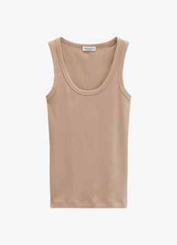 Marc O'Polo Dames Tanktop met ronde hals in de kleur Sandpaper-2326 / Beige
