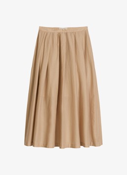 Marc O'Polo Dames Midi mid waist rok met plooien in de kleur Sandpaper-2326 / Beige