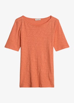 Marc O'Polo Dames T-shirt met ronde hals in de kleur Warm Orange-9326 / Oranje