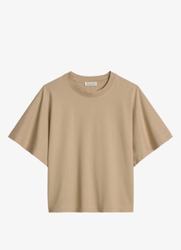 Marc O'Polo Dames T-shirt met ronde hals in de kleur Sandpaper-2326 / Beige
