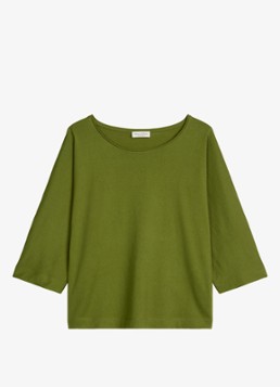Marc O'Polo Dames T-shirt van jersey met boothals in de kleur Shaded Fern / Groen