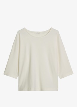 Marc O'Polo Dames T-shirt van jersey met boothals in de kleur White Cotton / Wit