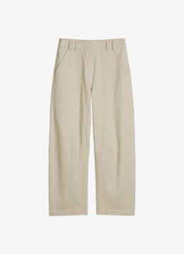 Marc O'Polo Dames Mid waist straight fit broek met opgestikte zakken in de kleur Linen Beige / Grijs