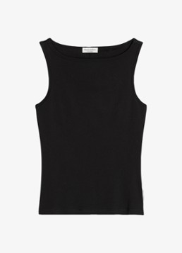 Marc O'Polo Dames Mouwloze top met ronde hals in de kleur Zwart