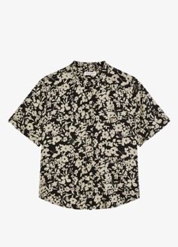 Marc O'Polo Dames Blouse met bloemenprint in de kleur Black_Multi_04-0096 / Zwart