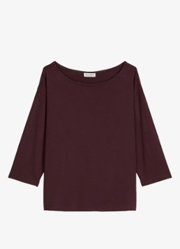 Marc O'Polo Dames T-shirt met ronde hals in de kleur Kersenrood