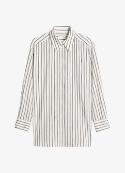 Marc O'Polo Dames Blouse met streepprint in de kleur Middengrijs