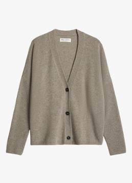 Marc O'Polo Dames Fijngebreid vest van wol in de kleur Taupe