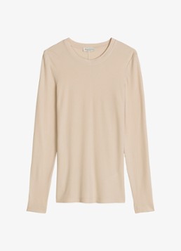 Marc O'Polo Dames Longsleeve met stretch in de kleur Naturel