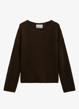 Marc O'Polo Dames Grofgebreide pullover in wolblend in de kleur Burnt Coffee / Bruin
