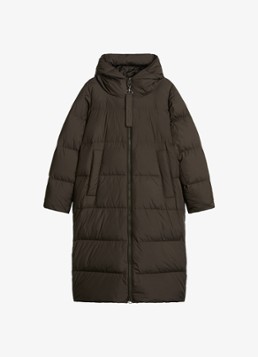 Marc O'Polo Dames Gewatteerde jas met capuchon in de kleur Burnt Coffee / Bruin
