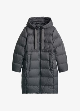 Marc O'Polo Dames Gewatteerde jas met capuchon in de kleur Light Graphite / Grijs