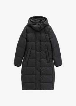 Marc O'Polo Dames Gewatteerde jas met capuchon en steekzakken in de kleur Black / Zwart