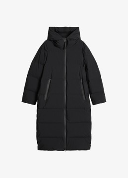 Marc O'Polo Dames Gewatteerde jas met capuchon en ritszakken in de kleur Black / Zwart