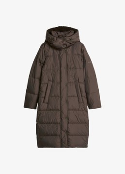 Marc O'Polo Dames Gewatteerde jas met capuchon en steekzakken in de kleur Burnt Coffee / Bruin