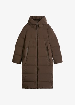 Marc O'Polo Dames Gewatteerde jas met capuchon en ritszakken in de kleur Burnt Coffee / Bruin