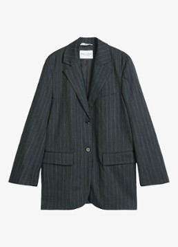 Marc O'Polo Dames Single-breasted blazer in wolblend in de kleur Donkergrijs