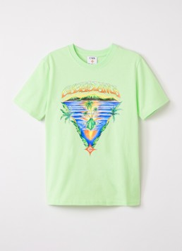 Casablanca Jongens Innocence T-shirt met logoprint in de kleur Lime, maat: 13-14Y=164