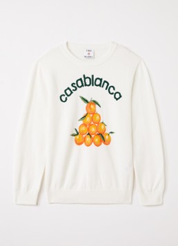 Casablanca Jongens Grofgebreide trui met borduring in de kleur Oranje, maat: 11-12Y=152
