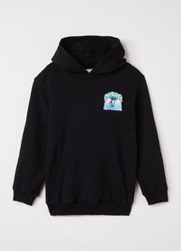 Casablanca Jongens Hoodie met logo- en backprint in de kleur Zwart, maat: 11-12Y=152