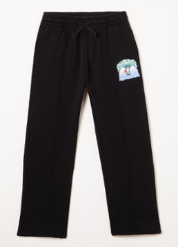 Casablanca Jongens Straight fit joggingbroek met logo in de kleur Zwart, maat: 13-14Y=164