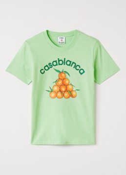 Casablanca Jongens T-shirt met logoprint in de kleur Neongroen, maat: 13-14Y=164
