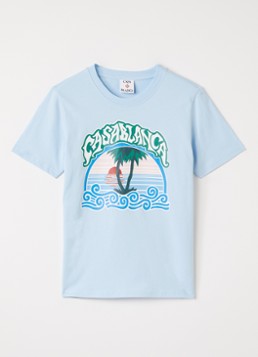 Casablanca Jongens T-shirt met logoprint in de kleur Lichtblauw, maat: 13-14Y=164