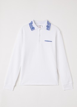 Casablanca Jongens Polo met logoborduring in de kleur Wit, maat: 11-12Y=152