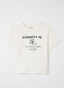 Mini Rodini Jongens Alien City T-shirt met print in de kleur Gebroken wit, maat: 116/122