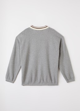 Mini Rodini Jongens Panther sweater met borduring in de kleur Grijs, maat: 128/134